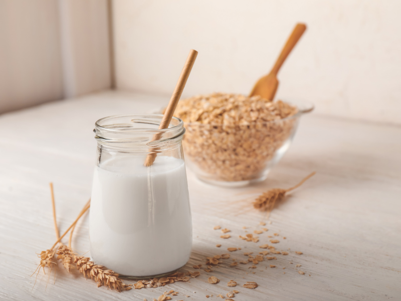 Froth Oat Milk in a Jar