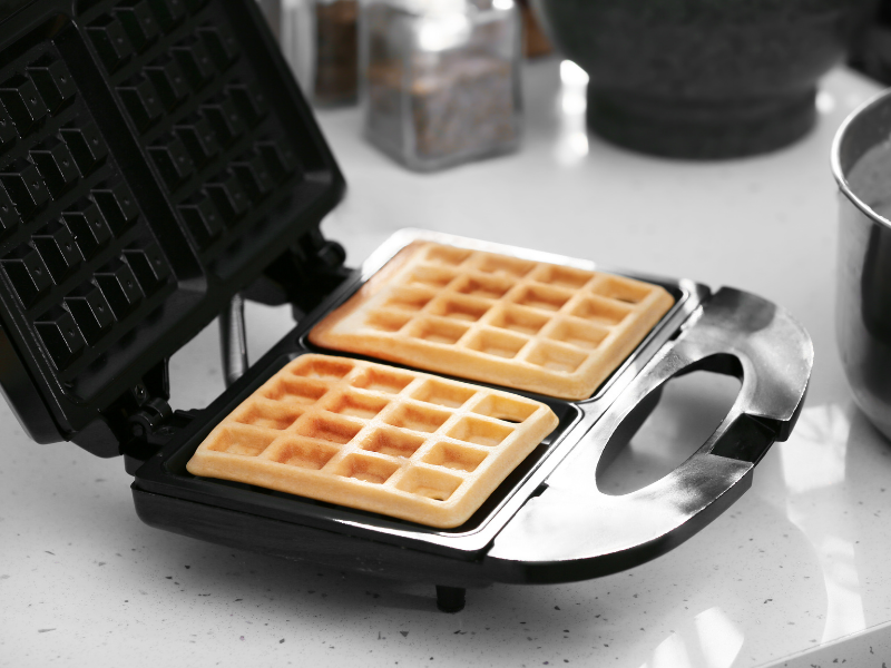 Let your waffle maker heat up