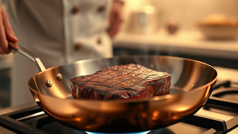 how do you cook steak in a copper chef pan?