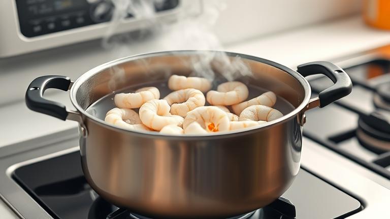 how to boil frozen shrimp on the stove?