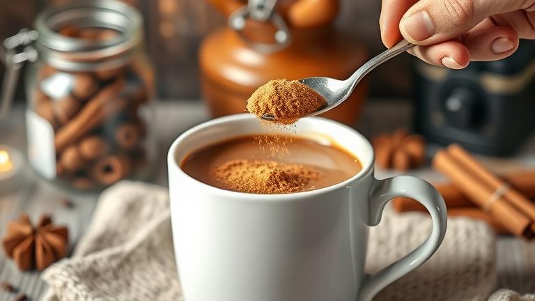 how to dissolve cinnamon powder into your coffee?