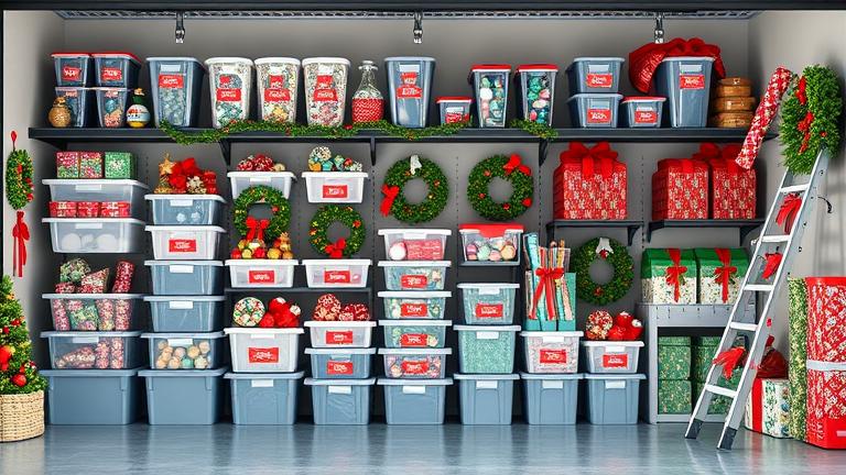 how to store christmas decorations in garage?