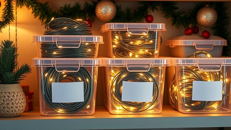 how to store christmas light strands?