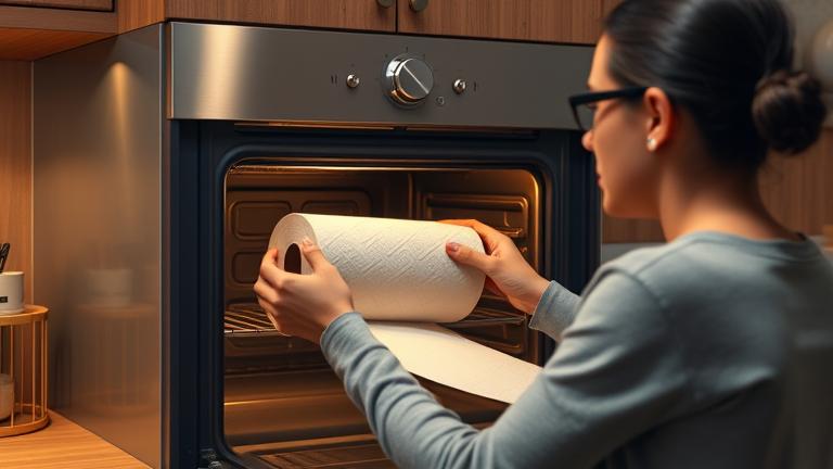 can you put paper towels in the oven?