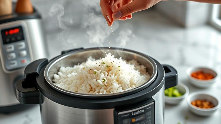 how to season rice in a rice cooker?