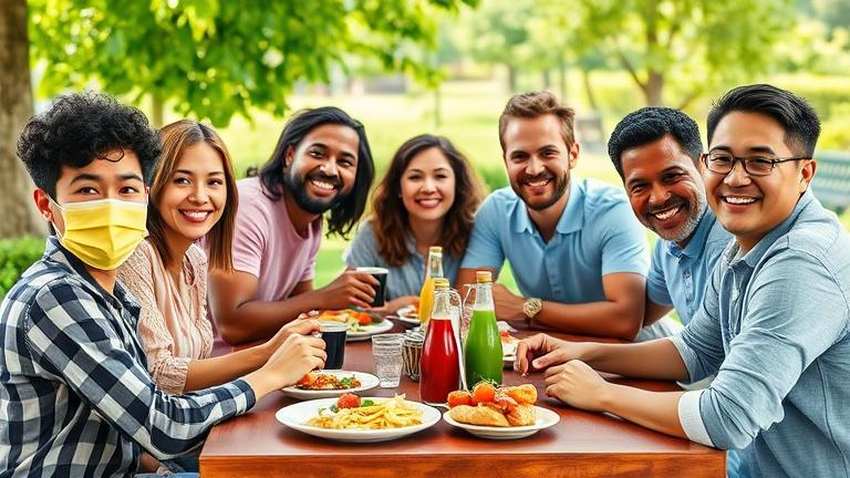 is it safe to eat outside with friends?