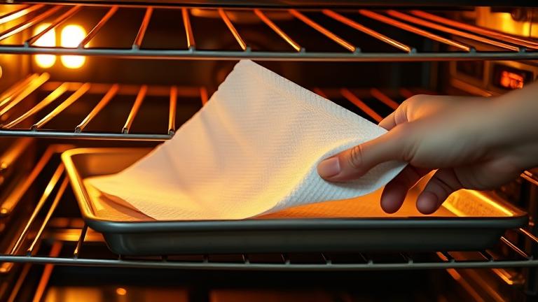 can paper towels go in the oven?