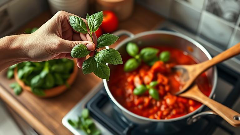 can you add fresh basil to spaghetti sauce?