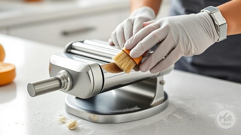 how to clean the kitchenaid pasta roller?