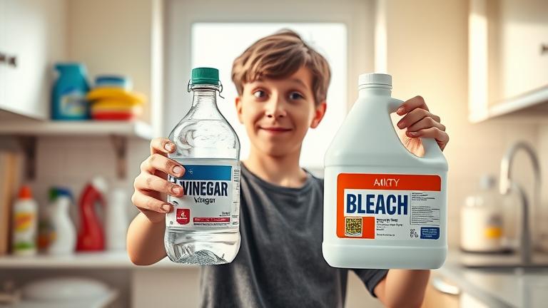 can i mix vinegar and bleach?