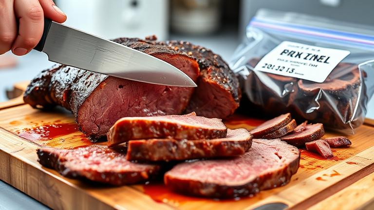 how to freeze cooked brisket?