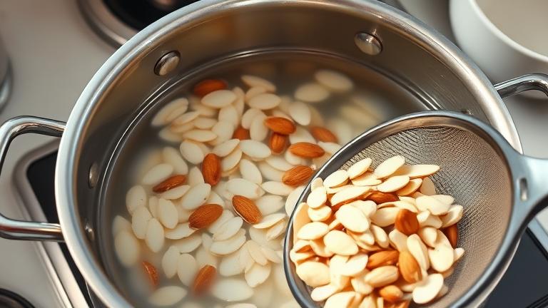 how to blanch slivered almonds?
