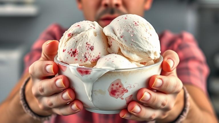 can you eat ice cream that has melted and refrozen?