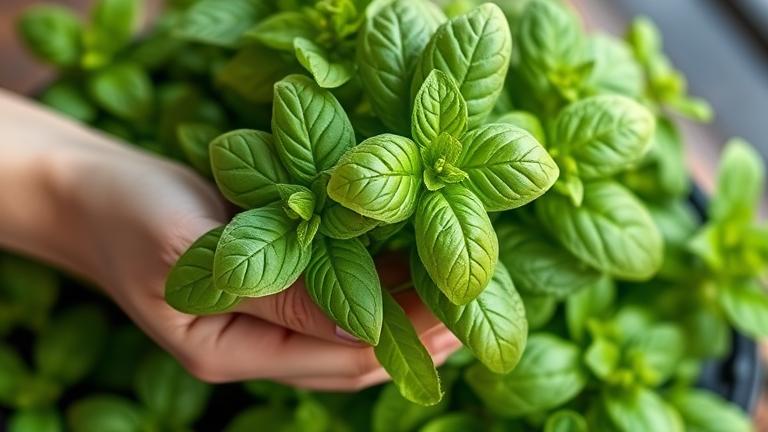 do you pick basil leaves from the top or bottom?