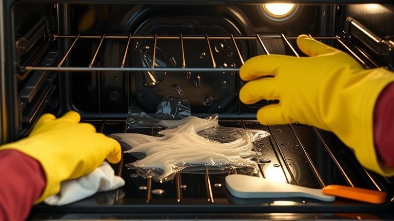 what to do if i accidentally melted plastic in the oven?
