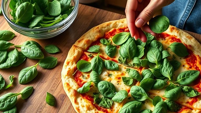 how to prepare spinach for pizza?