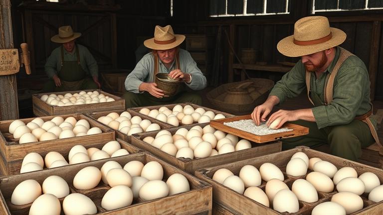 How did Old Timers preserve eggs?