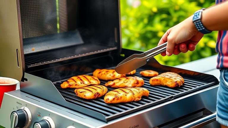 How do you grill chicken on a gas grill?
