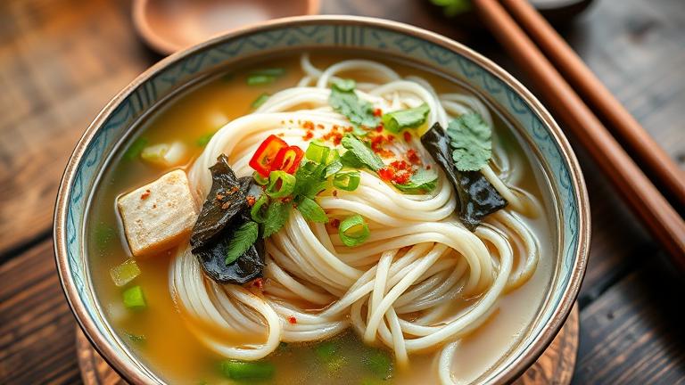 can you cook rice noodles in broth?