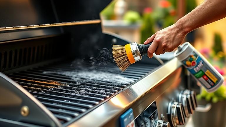 what do you use to clean the outside of a grill?