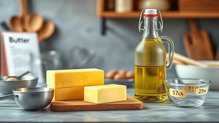 how much butter to replace vegetable oil?
