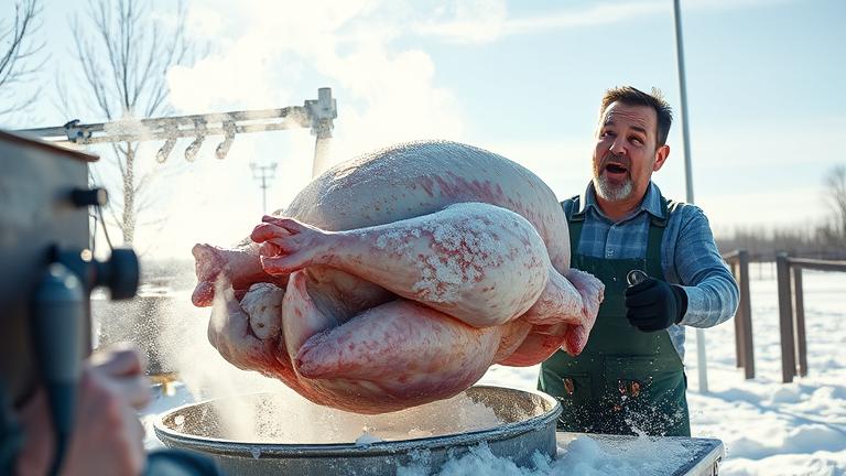 what happens when you try to deep fry a frozen turkey?
