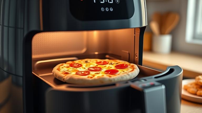 how long do you cook a mini frozen pizza in an air fryer?