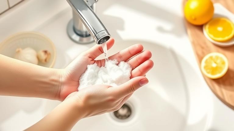 how to remove the smell of garlic from your hands?