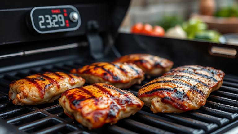 How long does it take to grill chicken thighs at 300?