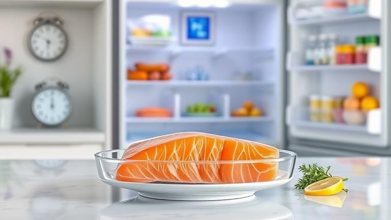 how long can defrosted salmon stay in the fridge?