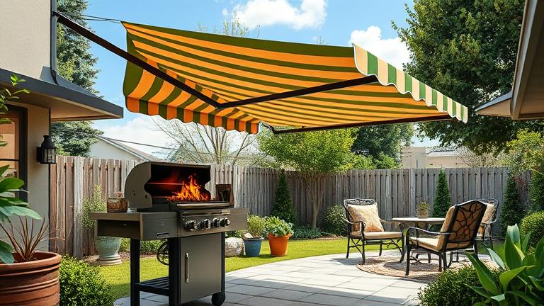 can i grill under an awning?
