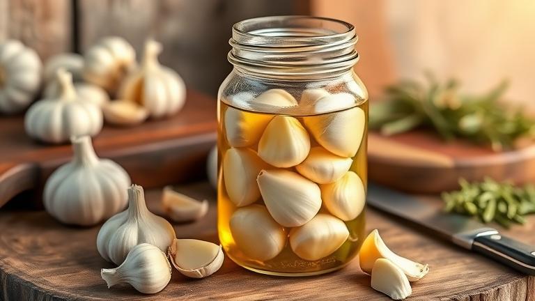how to preserve garlic in oil?