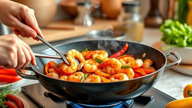 can you stir fry frozen prawns?