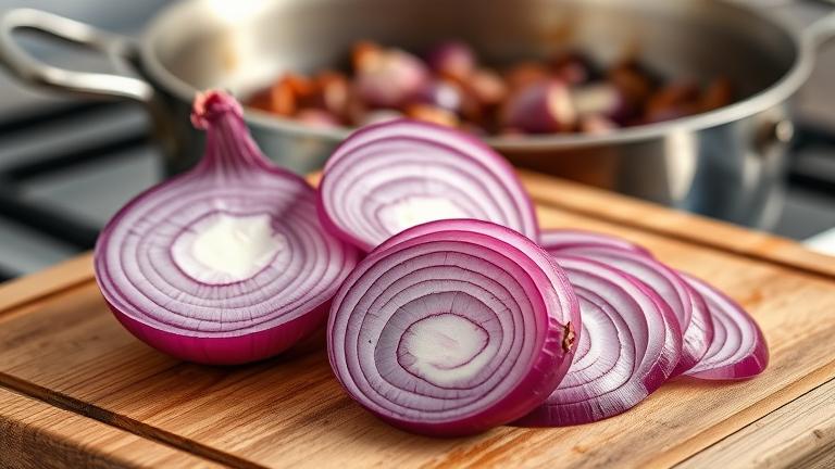 Do red onions turn brown when cooked?