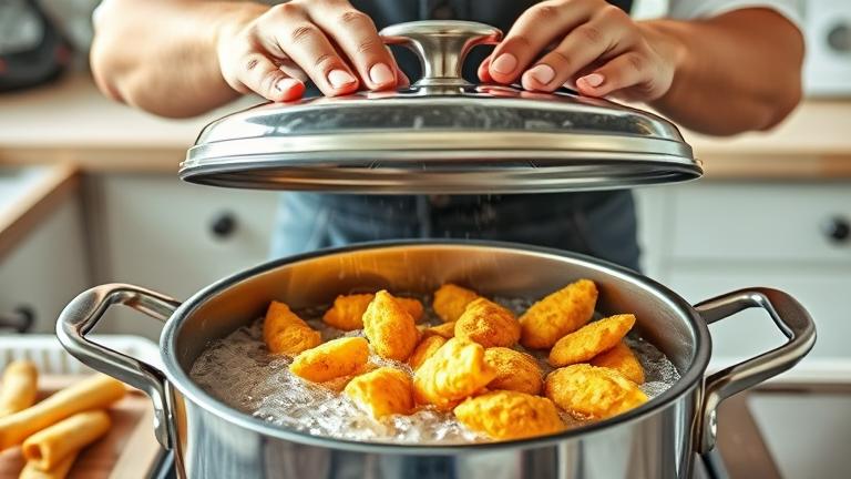 do you deep fry with the lid on?