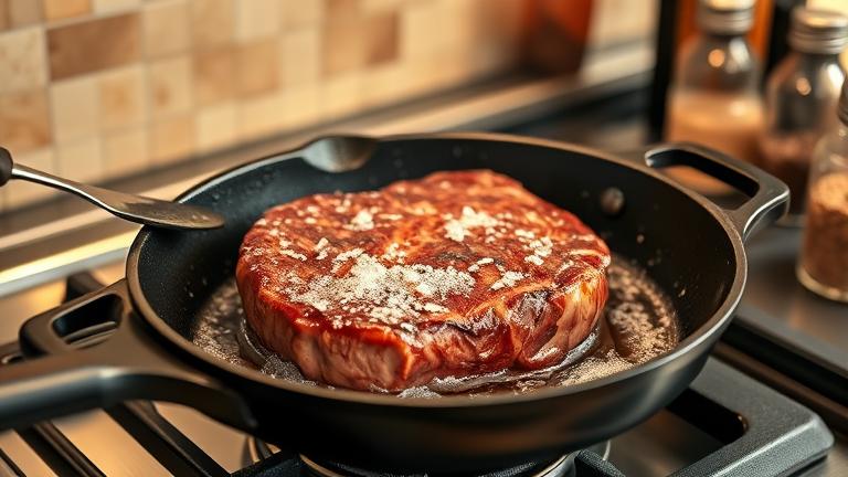 can you pan fry partially frozen steak?