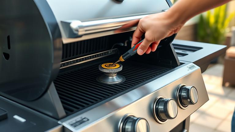 how do you fix a burner on a gas grill?