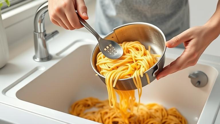 how to drain pasta without a strainer?