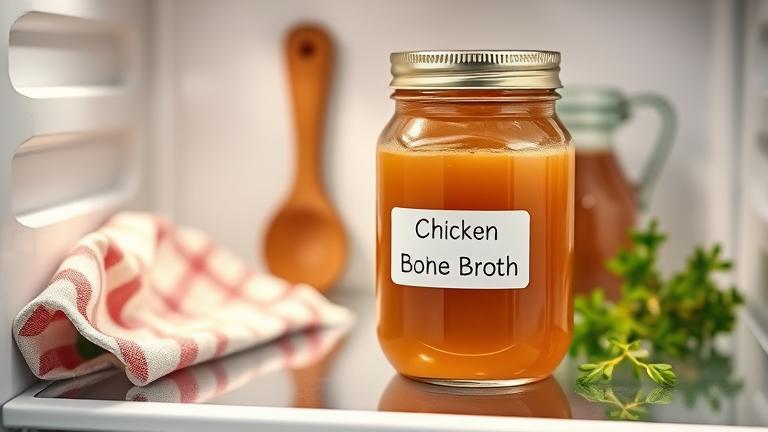 how long does homemade chicken bone broth last in the fridge?