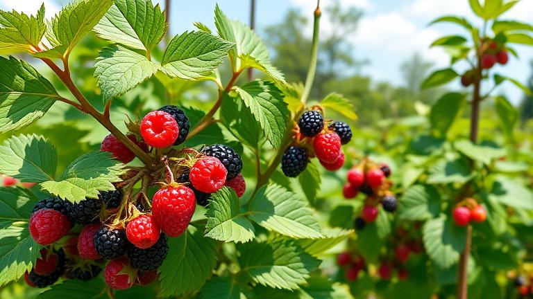 can you plant blackberries and raspberries together?