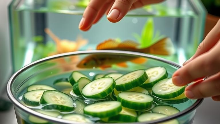 how to blanch cukes to feed to pleco?