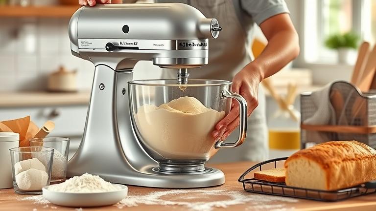 how to make bread in the kitchen aid mixer?