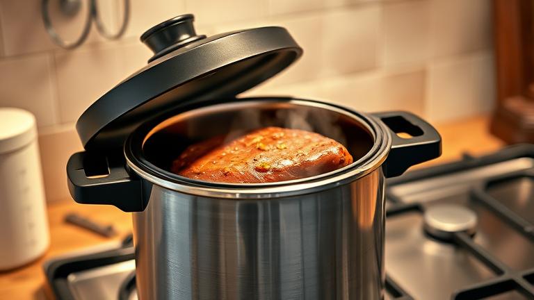 Should meat be covered with liquid in pressure cooker?