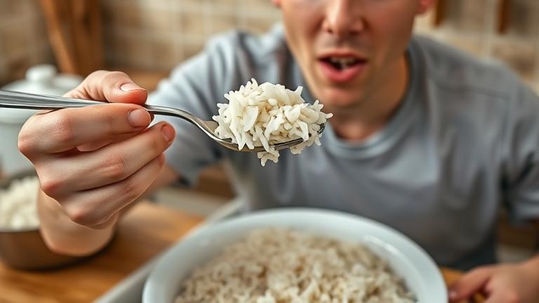 what happens when you eat under cooked rice?