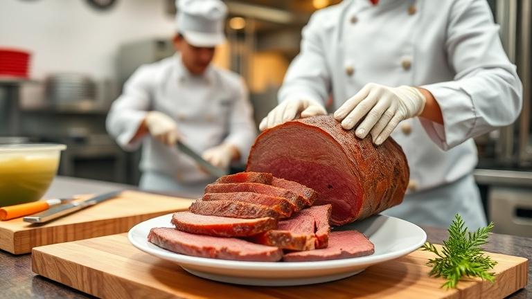 how do restaurants reheat roast beef?