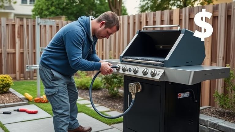 how much does it cost to install a gas line for a grill?