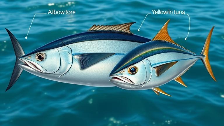 what is the difference between albacore and yellowfin tuna?