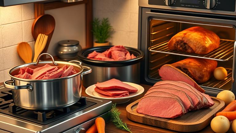 which cooking method is used for corned beef?