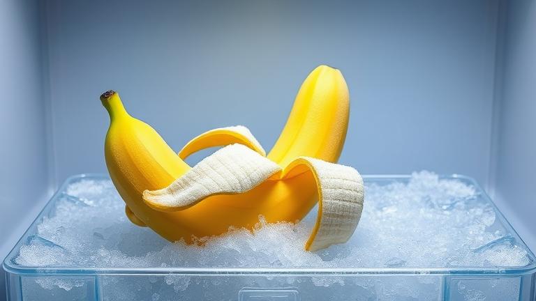 What happens if you put a banana in the freezer?