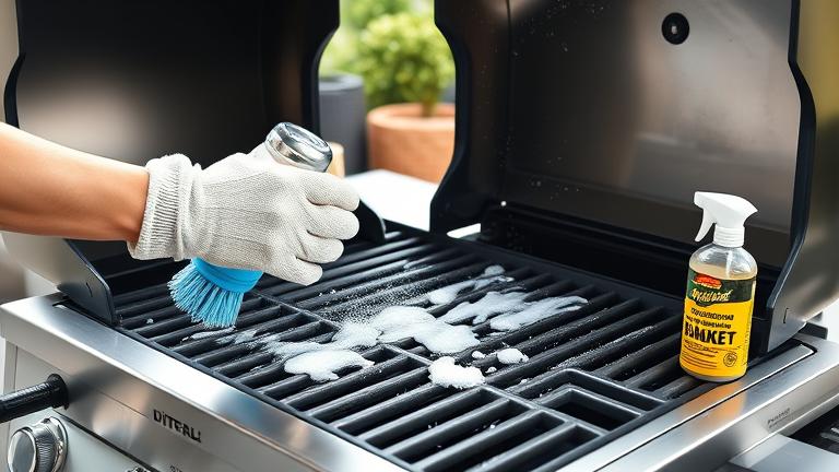 How do you deep clean a propane grill?